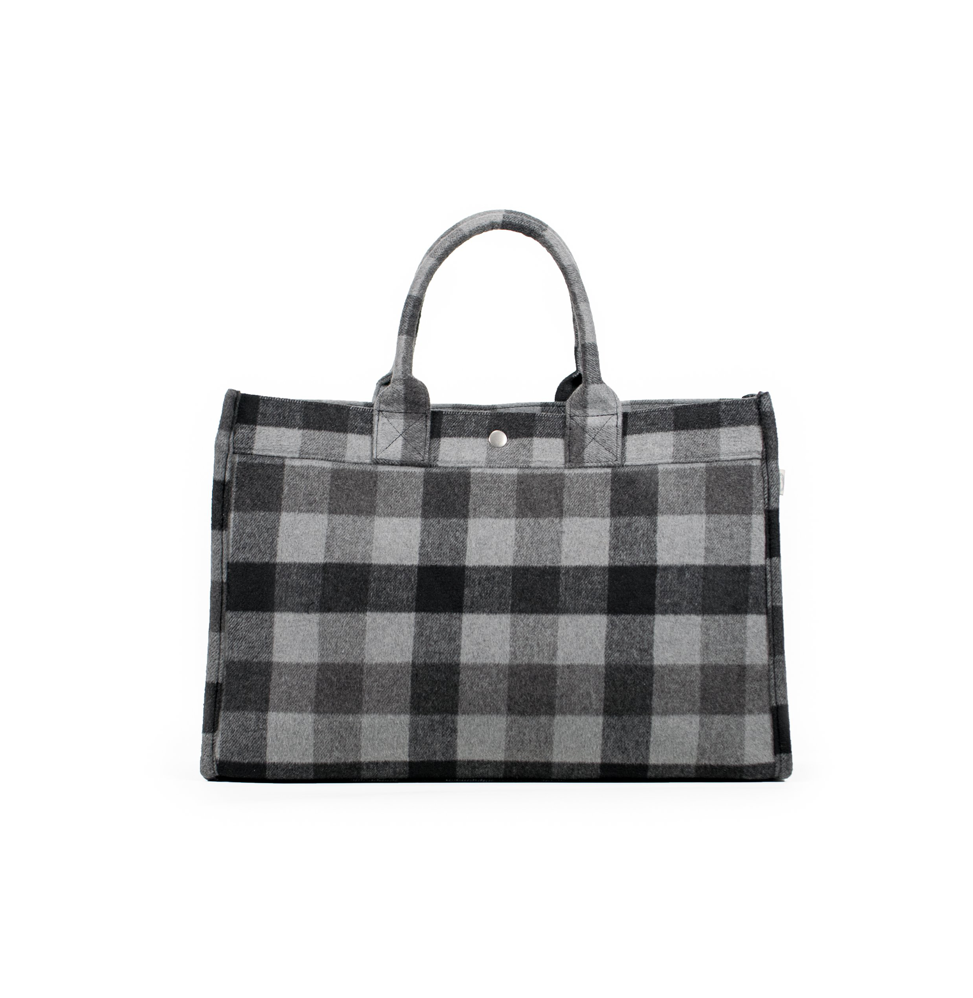 East West Bag: Grey Flannel Plaid