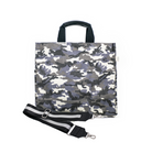 Split Letter Monogram Grey Camo North South Bag with Stripe Strap - Quilted Koala