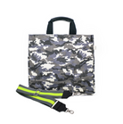 Split Letter Monogram Grey Camo North South Bag with Stripe Strap - Quilted Koala