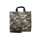 Split Letter Monogram Green Camo North South Bag with Stripe Strap - Quilted Koala