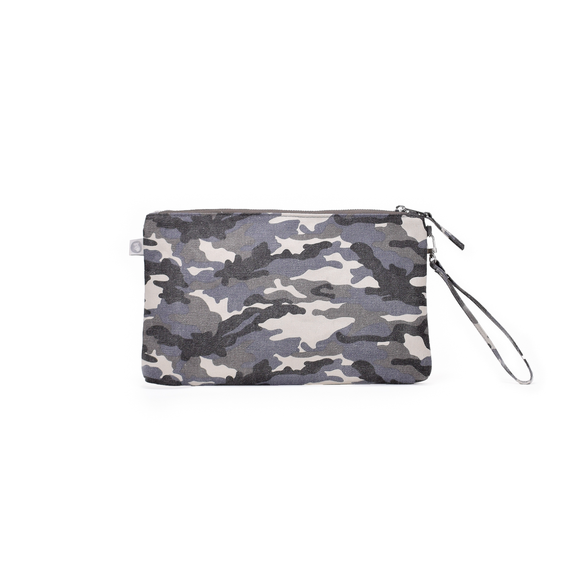 Luxe Clutch with Wristlet: Grey Camo - Quilted Koala