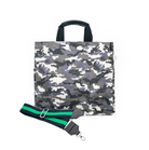 Split Letter Monogram Grey Camo North South Bag with Stripe Strap - Quilted Koala