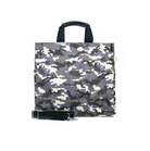 Split Letter Monogram Grey Camo North South Bag with Stripe Strap - Quilted Koala