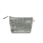 Makeup Bag: Grey Crushed Velvet - Quilted Koala