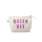 QUEEN BEE: Makeup Bag Natural Kanvas with Pink Glitter - Quilted Koala