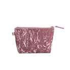 Makeup Bag: Petal Pink Crushed Velvet - Quilted Koala