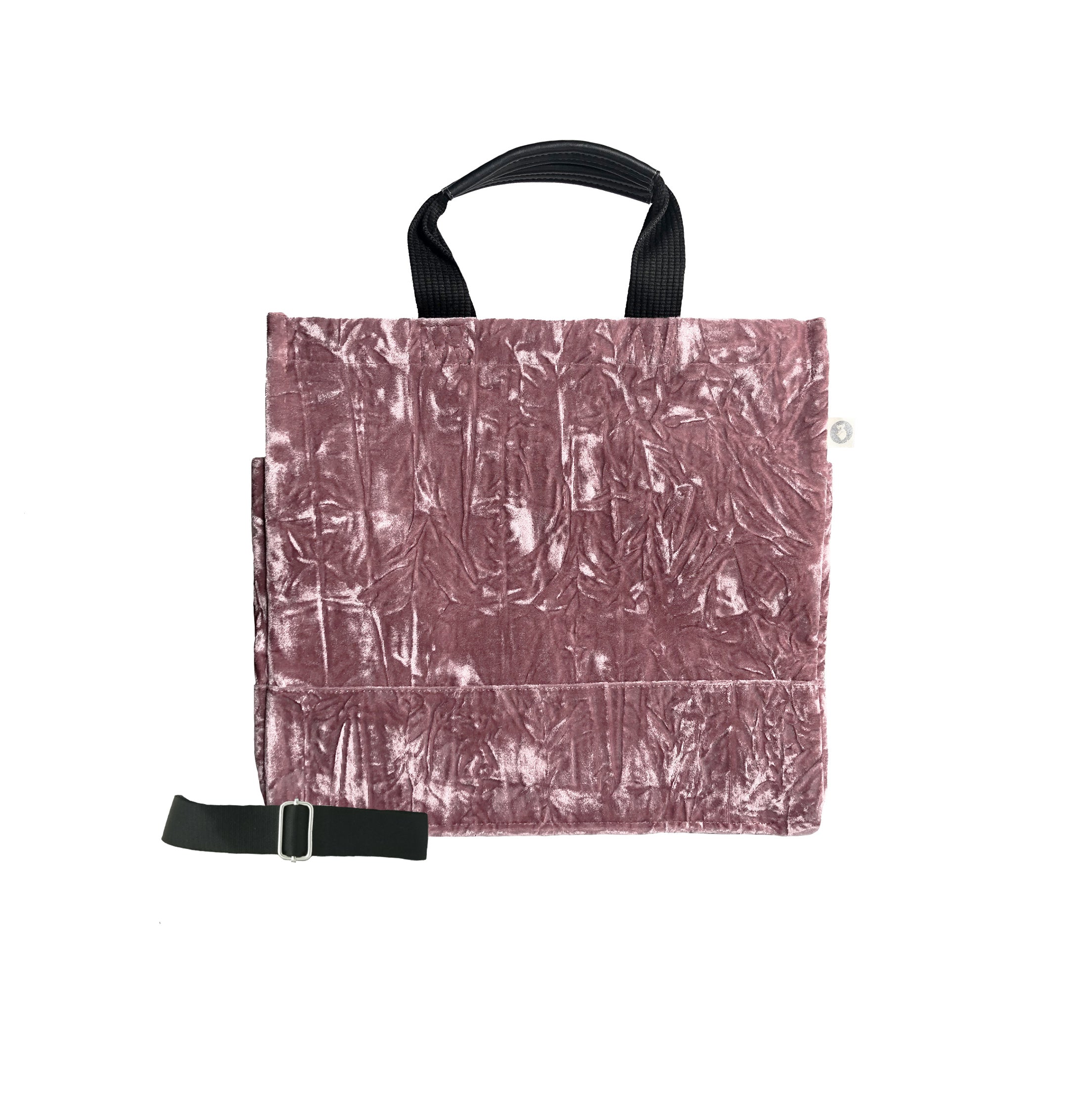 Monogram Stripe Luxe North South: Petal Pink Crushed Velvet - Quilted Koala