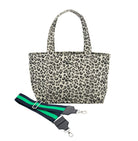 Monogram Stripe - Midi Zipper Tote: Leopard + $40 Gift! - Quilted Koala