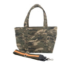 Split Letter Monogram - Midi Zipper Tote: Green Camo - Quilted Koala