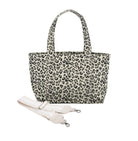 Monogram Stripe - Midi Zipper Tote: Leopard + $40 Gift! - Quilted Koala