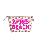 Makeup Bag White Floral with Neon Pink APRES BEACH - Quilted Koala