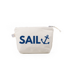 Makeup Bag Natural with Navy Matte SAIL Anchor - Quilted Koala