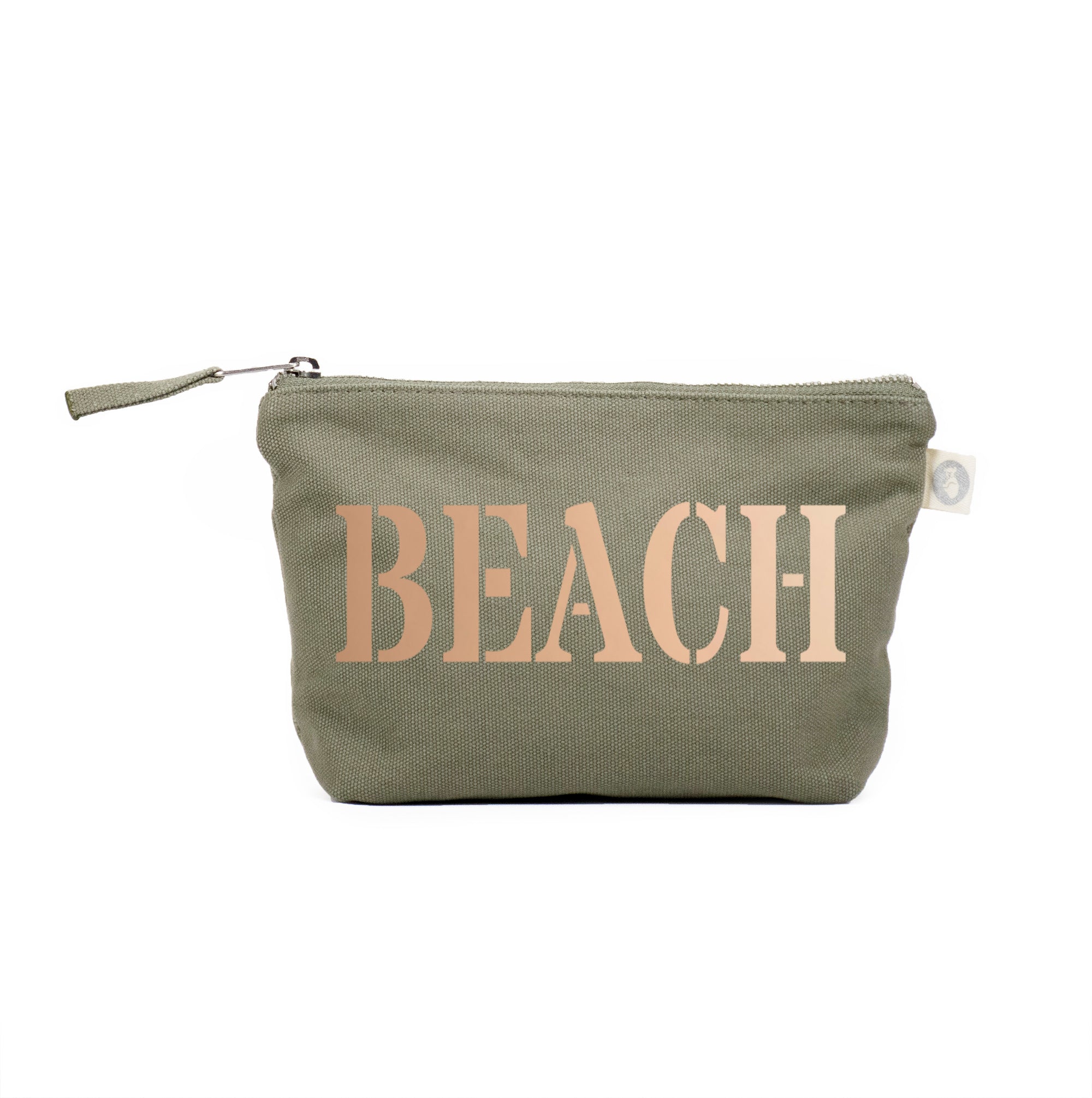 Makeup Bag Olive with Rose Gold BEACH - Quilted Koala