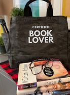 NEW! Luxe North South Bag - White Matte Certified Book Lover - Quilted Koala