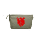 Clutch Bag Olive with Red Matte SKI Patch - Quilted Koala