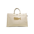 East West Bag: Natural with Gold Whale - Quilted Koala