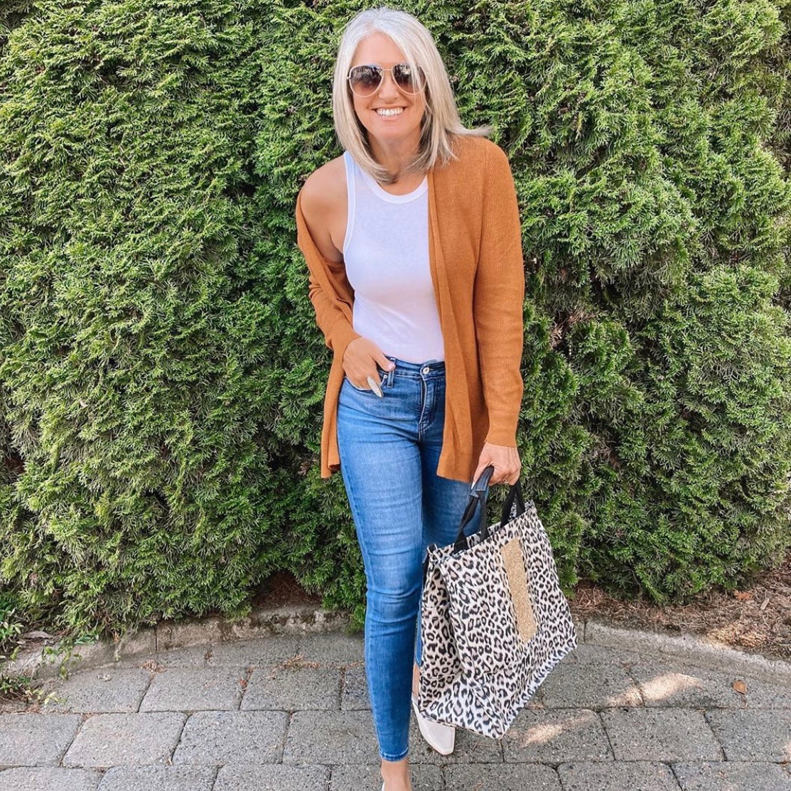 Luxe North South Bag in Leopard - Quilted Koala