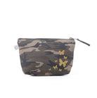 Makeup Bag Green Camo with Gold Glitter Scatter Butterflies - Quilted Koala