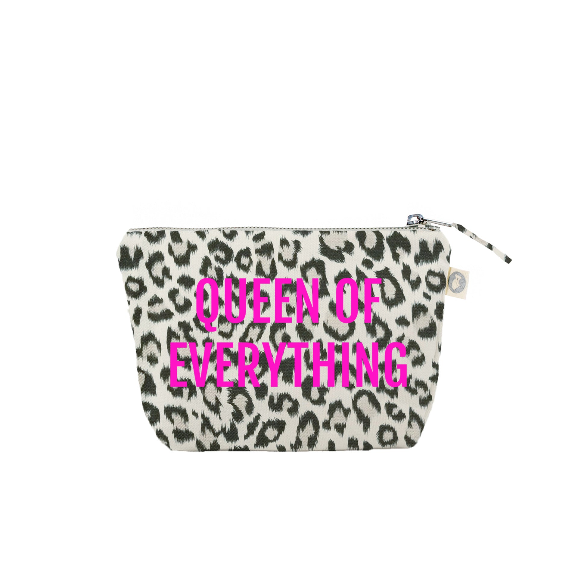Makeup Bag: Leopard with Neon Pink Matte Queen of Everything - Quilted Koala