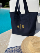 Navy Everything Bag - Split Letter Monogram - Quilted Koala