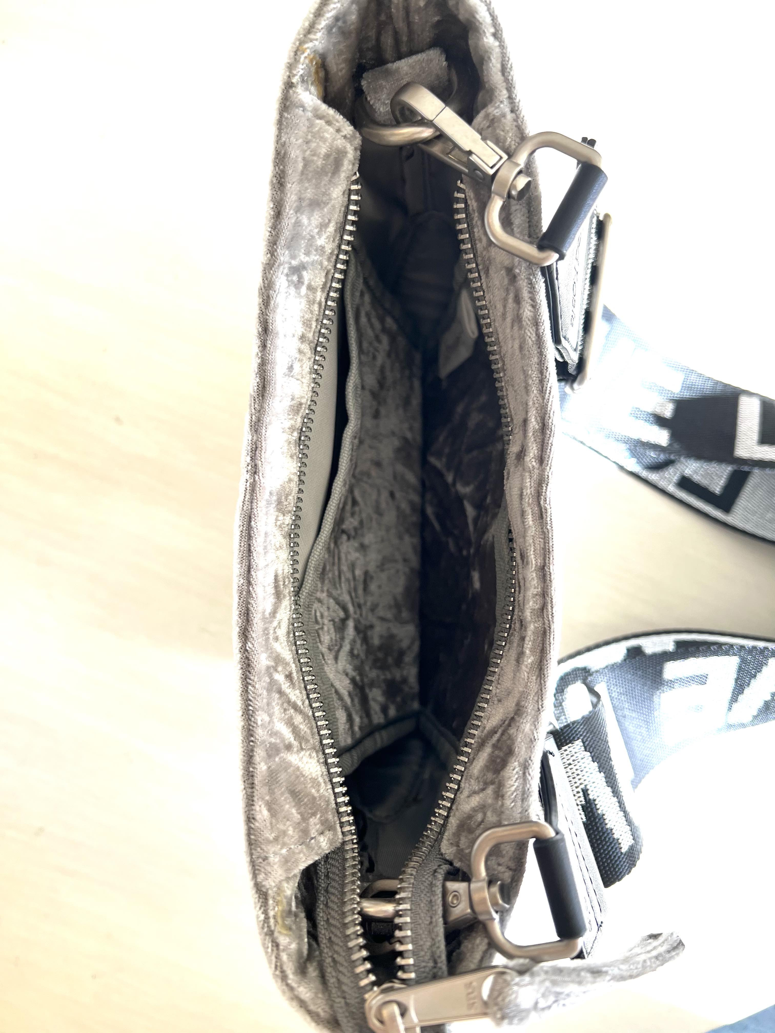 Mini City Bag: Grey Velvet - Quilted Koala