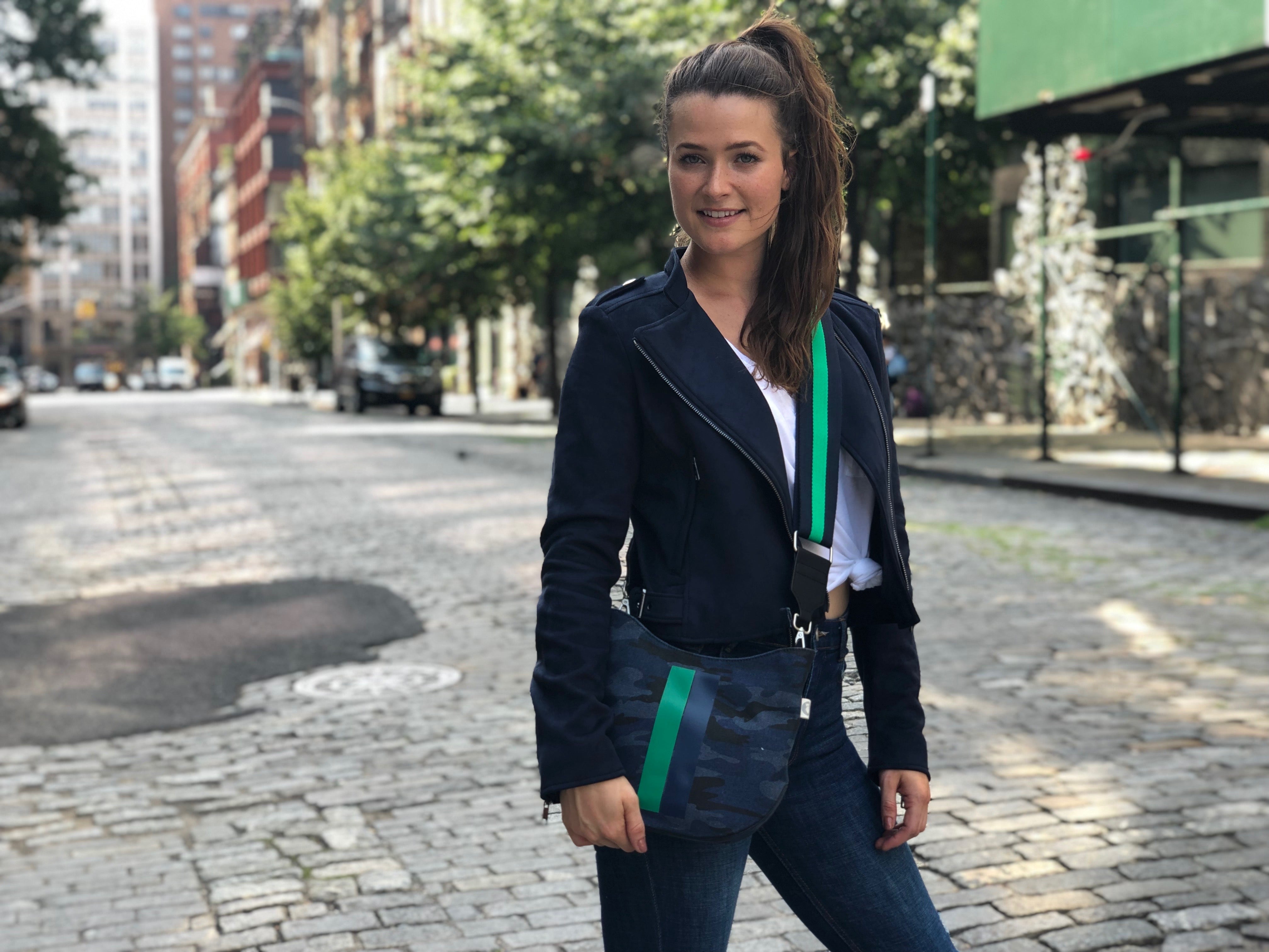 Mini City Bag: Dark Blue Camouflage - Quilted Koala
