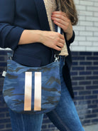 Mini City Bag: Dark Blue Camouflage - Quilted Koala