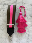 HOLIDAY SET - Koala Navy and Pink Strap and Pink Tassel - Quilted Koala