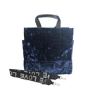 Luxe North South: Midnight Blue Crushed Velvet - Quilted Koala