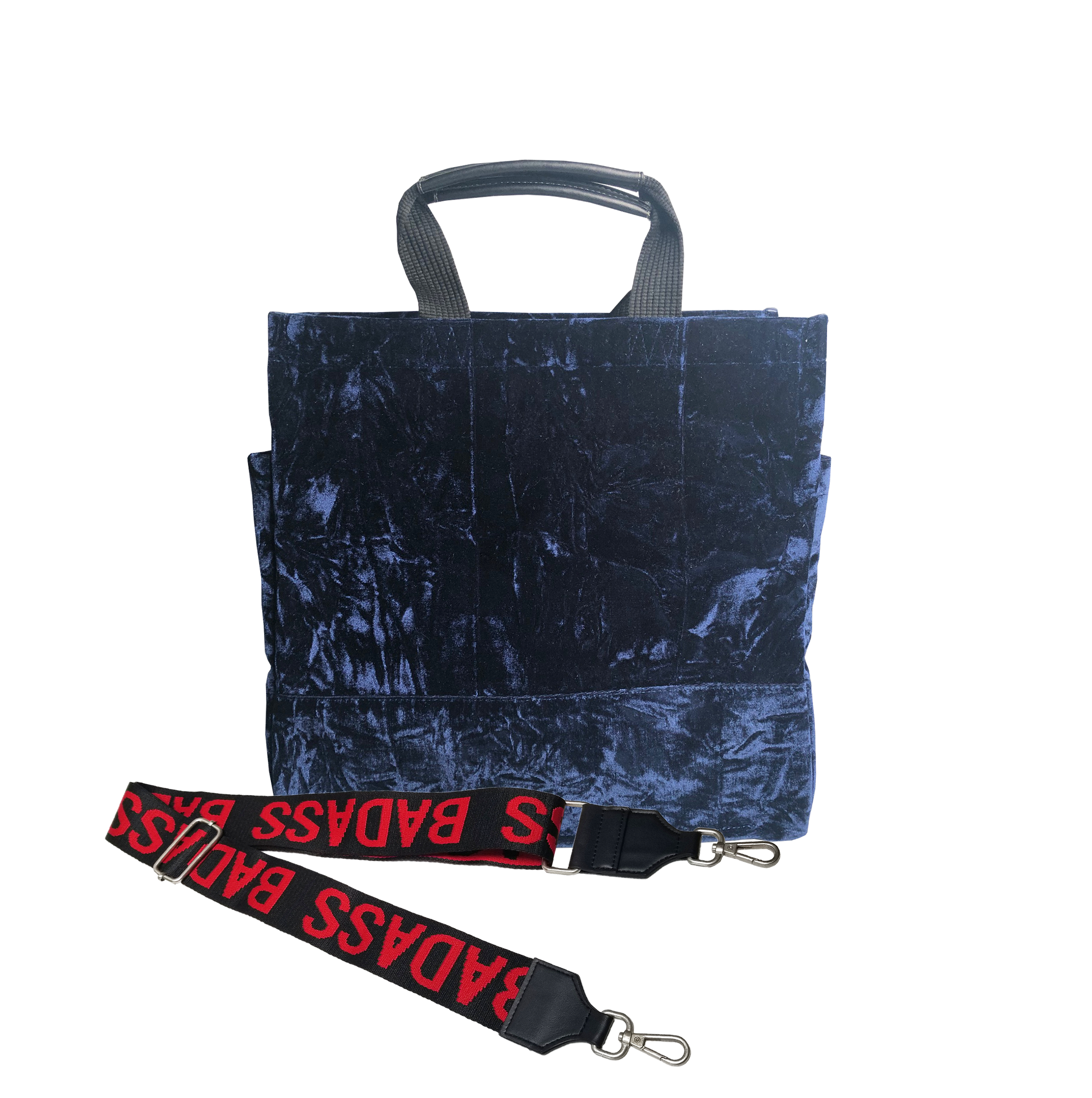 Luxe North South: Midnight Blue Crushed Velvet - Quilted Koala