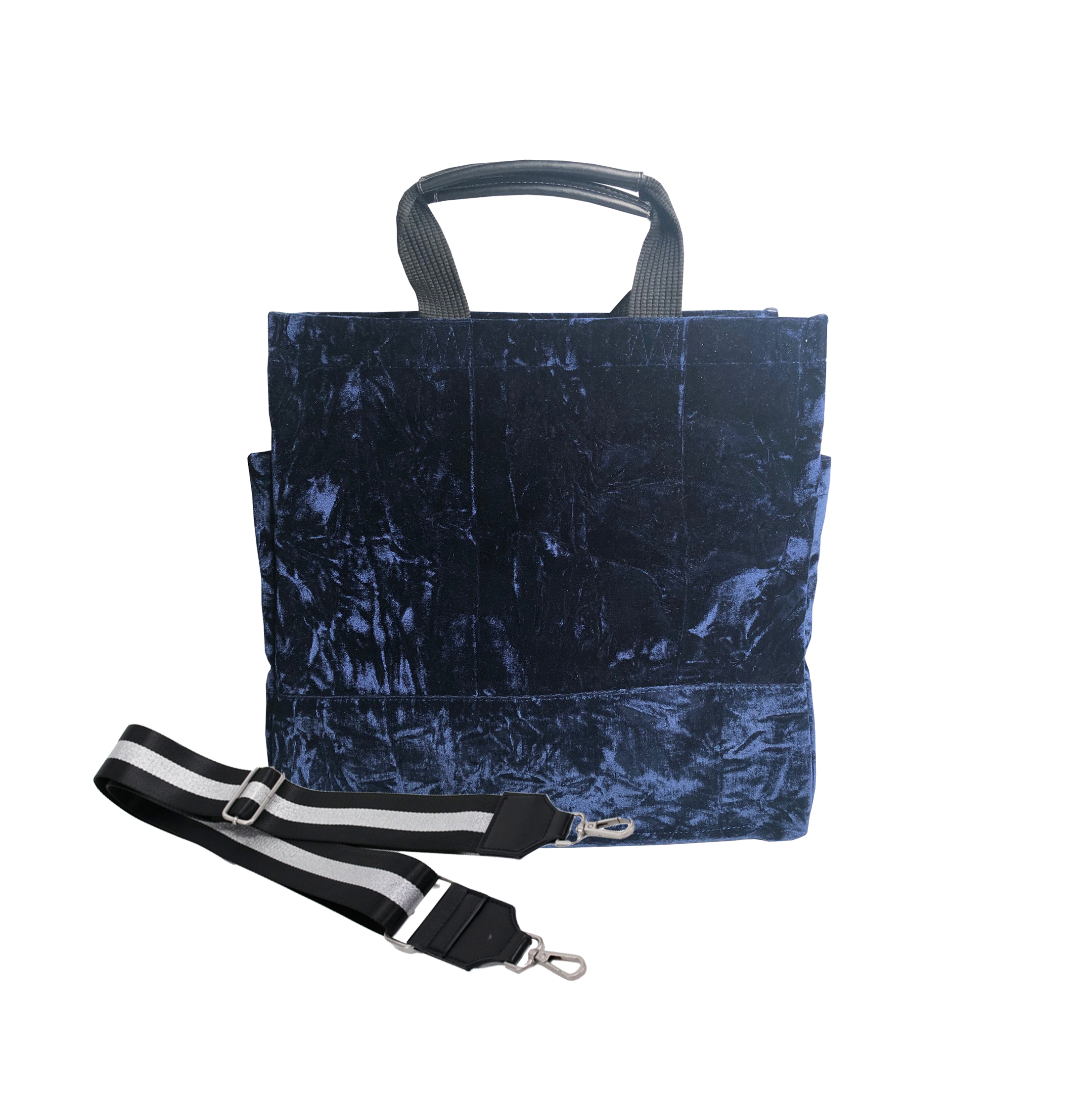 Luxe North South: Midnight Blue Crushed Velvet - Quilted Koala