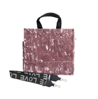 Monogram Stripe Luxe North South: Petal Pink Crushed Velvet - Quilted Koala