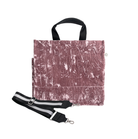 Monogram Stripe Luxe North South: Petal Pink Crushed Velvet - Quilted Koala