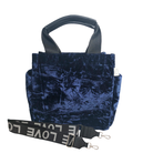 Mini Luxe North South: Midnight Blue Crushed Velvet - Quilted Koala