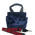 Mini Luxe North South: Midnight Blue Crushed Velvet - Quilted Koala