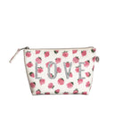 Makeup Bag: White Floral with Silver Glitter LOVE - Quilted Koala